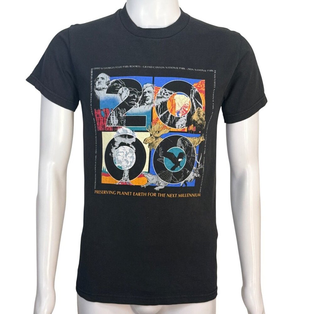 That Freedom Trading Co T-Shirt Mens S Black Cotton 2000 Millennium Graphic